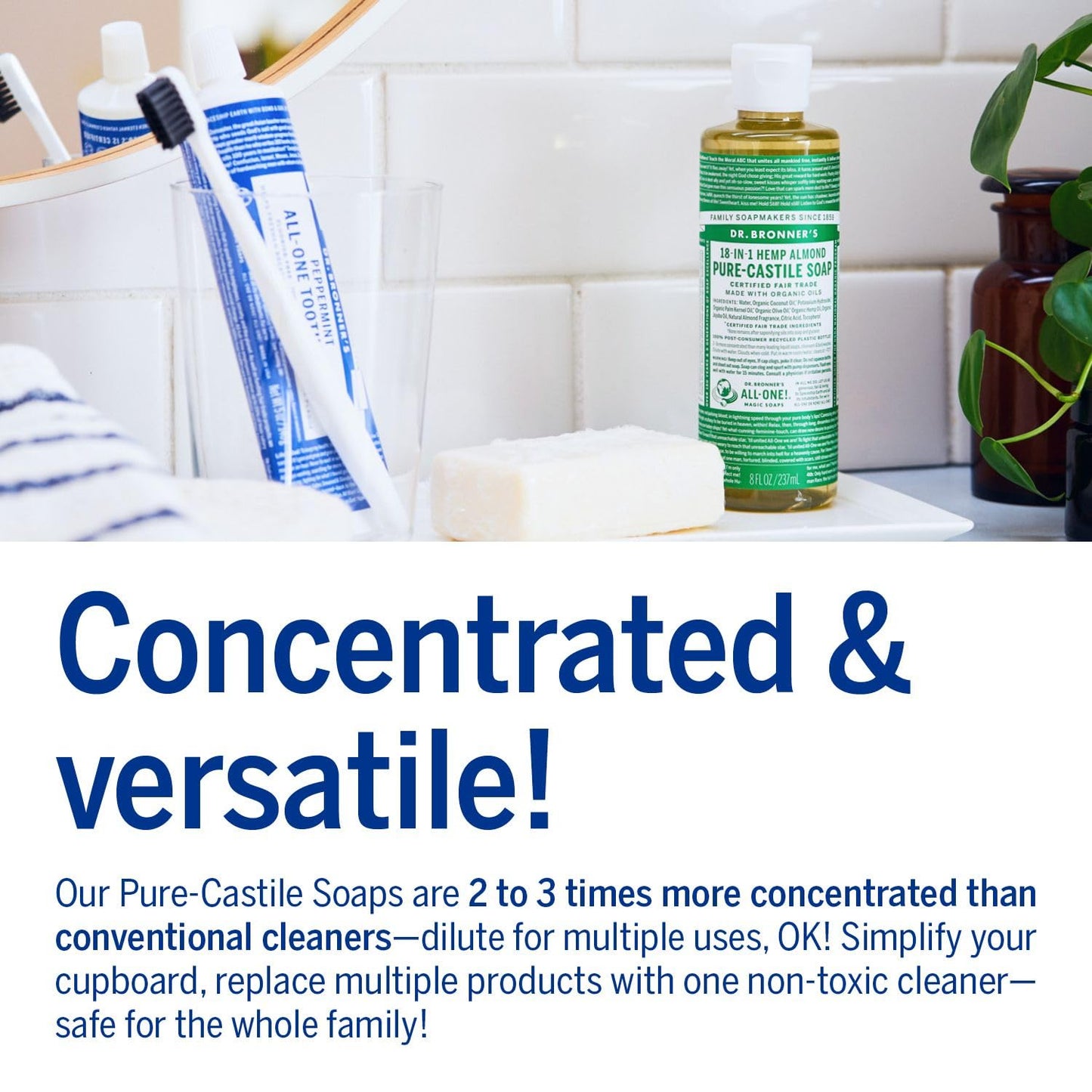 Almond Pure - Castile Liquid Soap 237ml - Dr. Bronner - Liquid Soap - Eco Natural Products