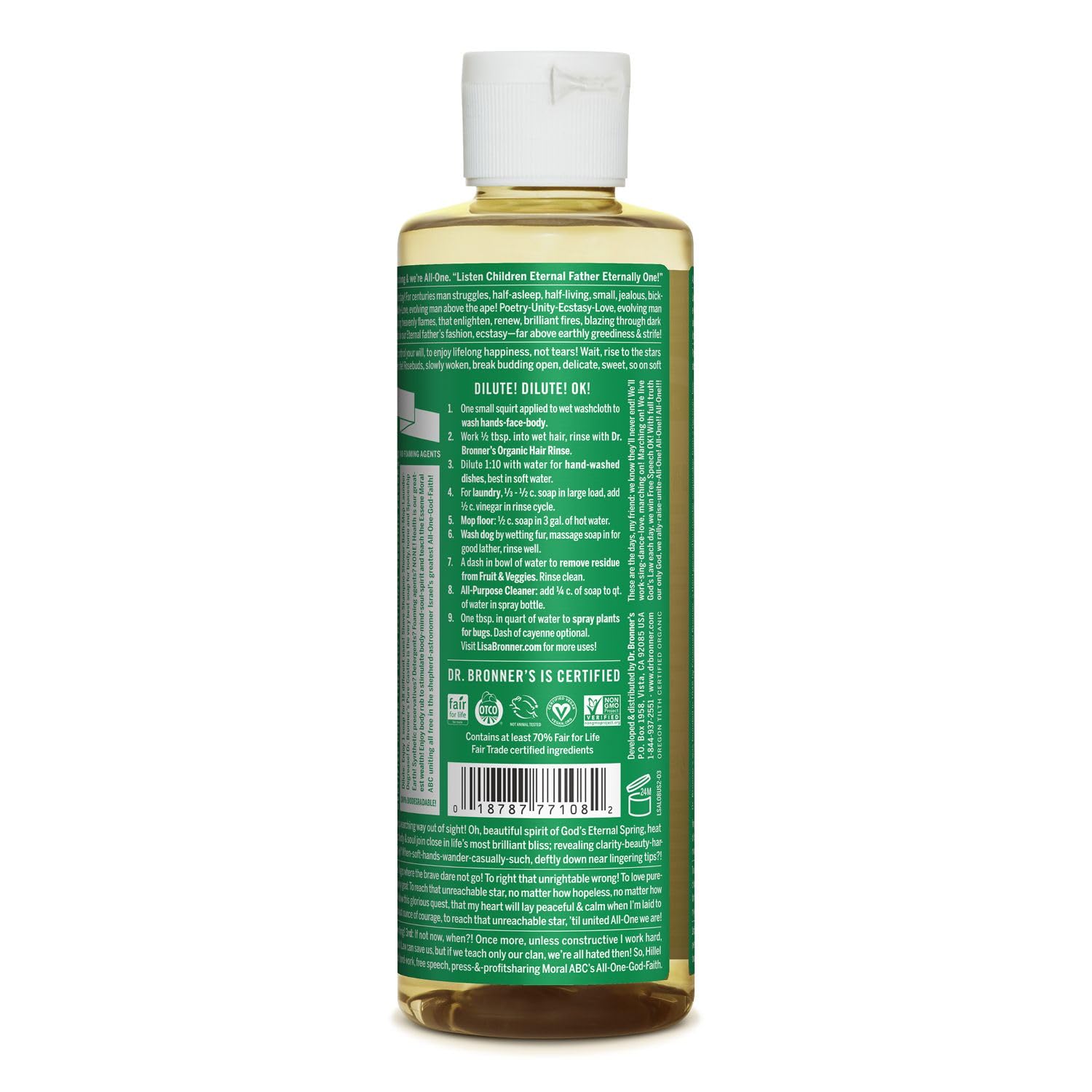 Almond Pure - Castile Liquid Soap 237ml - Eco Natural Products - Dr. Bronner - Liquid Soap