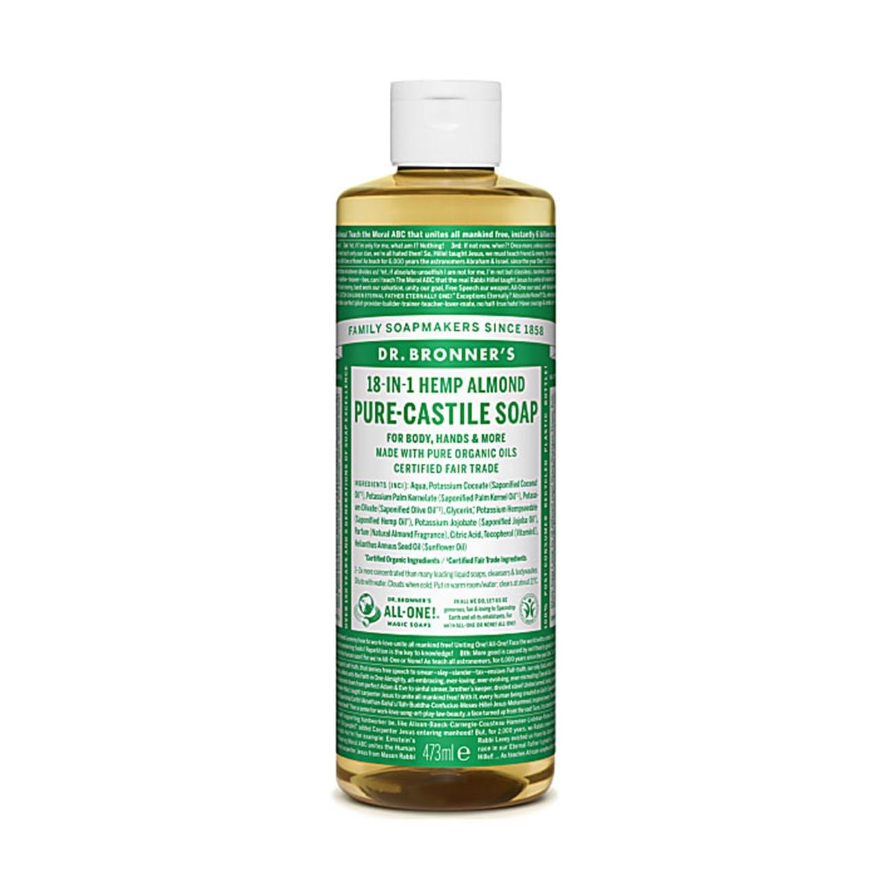 Almond Pure - Castile Liquid Soap 473ml - Eco Natural Products - Dr. Bronner - Liquid Soap