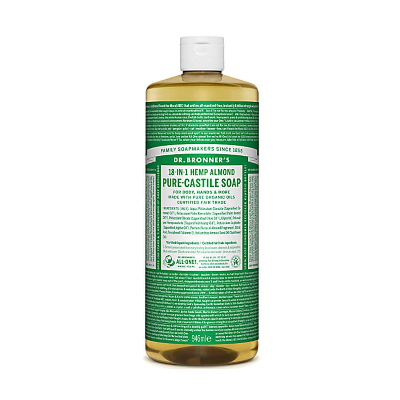 Almond Pure - Castile Liquid Soap 946ml - Eco Natural Products - Dr. Bronner - Liquid Soap