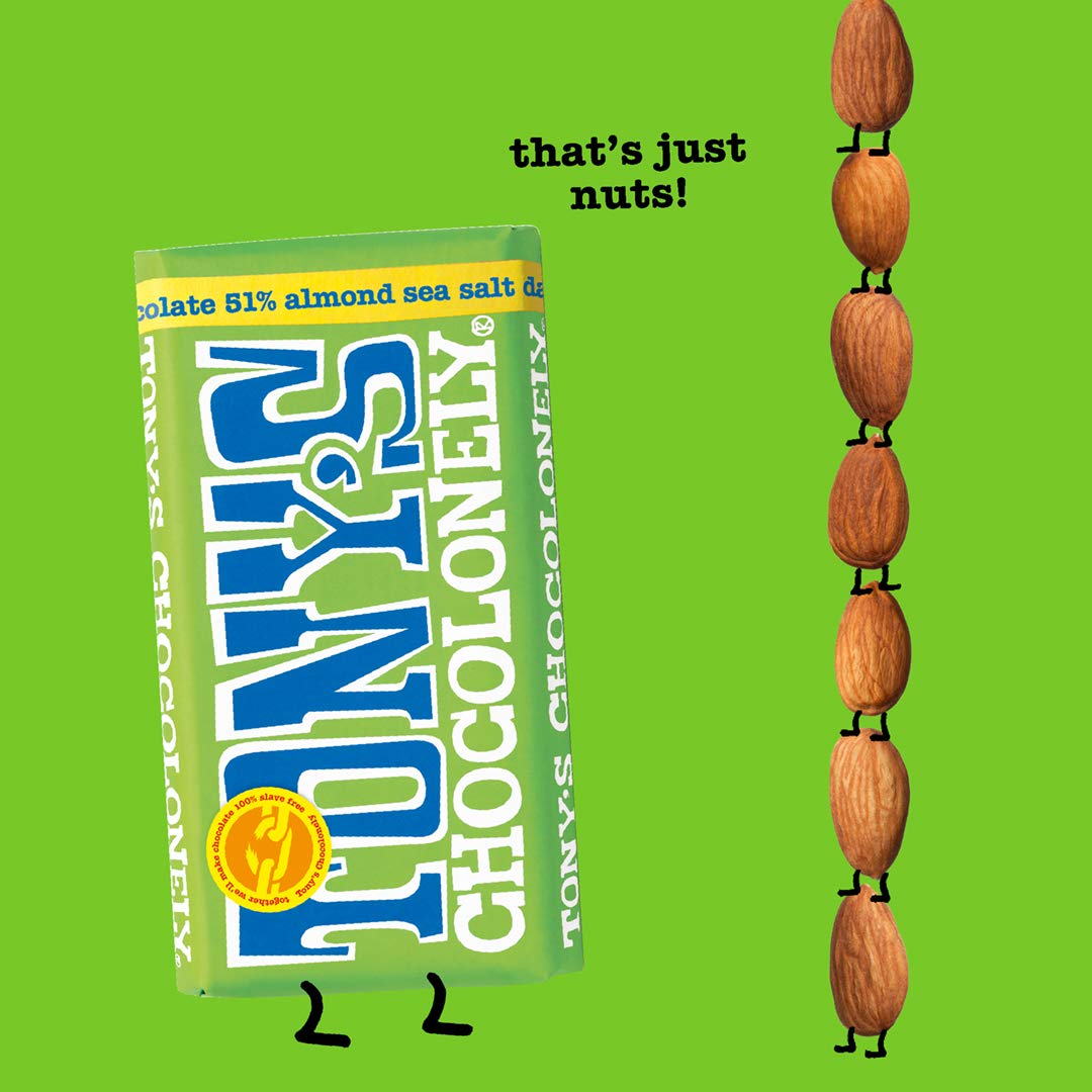 Almond Salt Dark Chocolate Bar 180g - Tony's Chocolonely - Chocolate Bar - Eco Natural Products