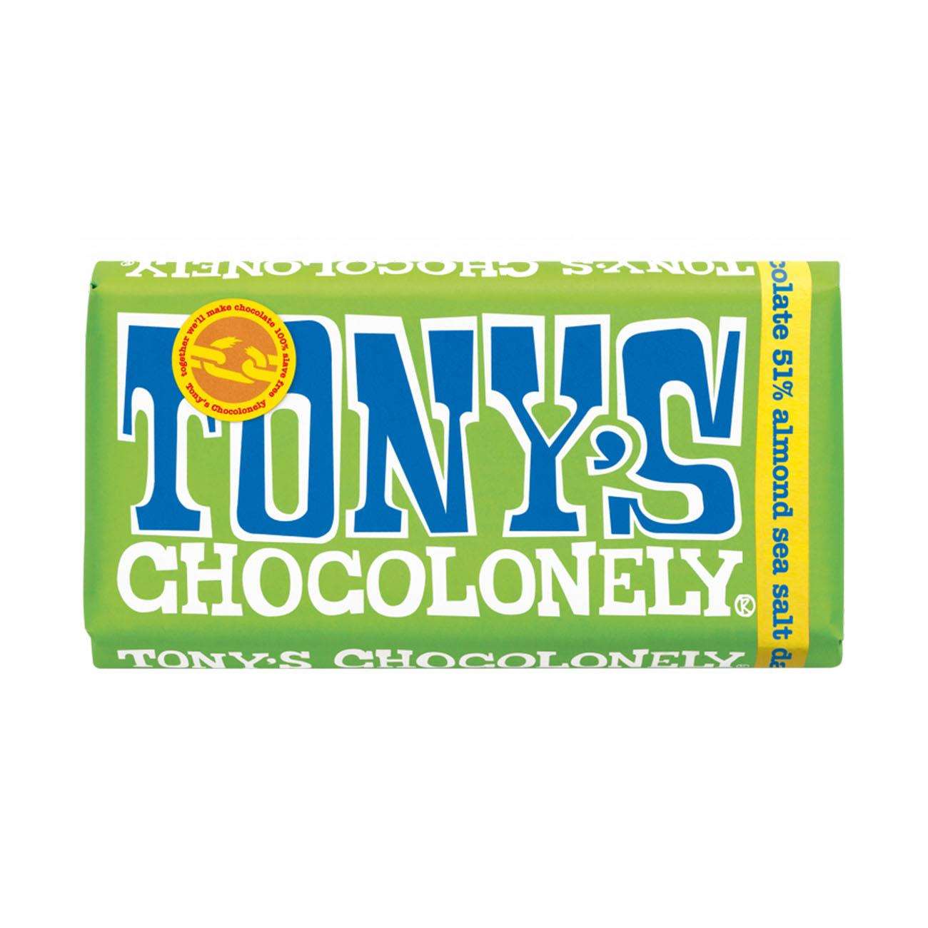 Almond Salt Dark Chocolate Bar 180g - Tony's Chocolonely - Chocolate Bar - Eco Natural Products