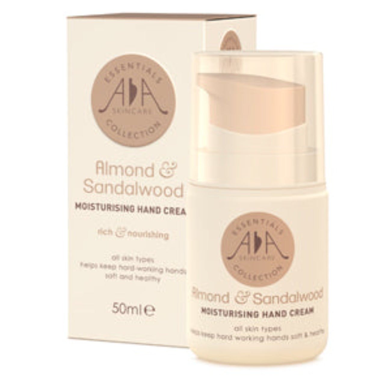 Almond & Sandalwood Moisturising Hand Cream 50ml - Amphora Aromatics - Hand Cream - Eco Natural Products