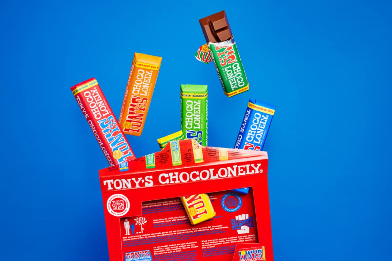 Almond Sea Salt Dark Chocolate Small Bars 47g - Eco Natural Products - Tony's Chocolonely - Chocolate Bar