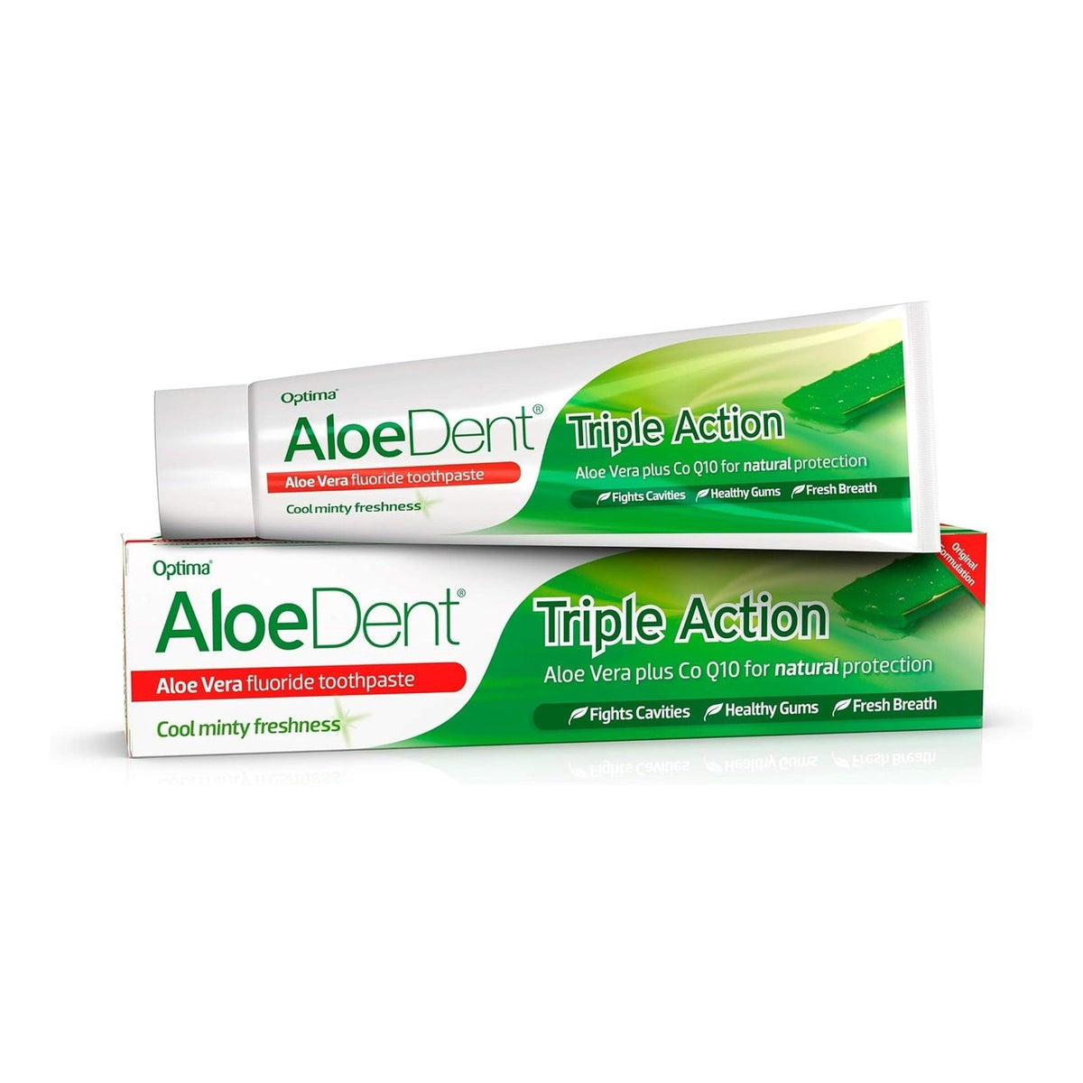Aloe Dent Triple Action Toothpaste With Fluoride 100ml front of pack