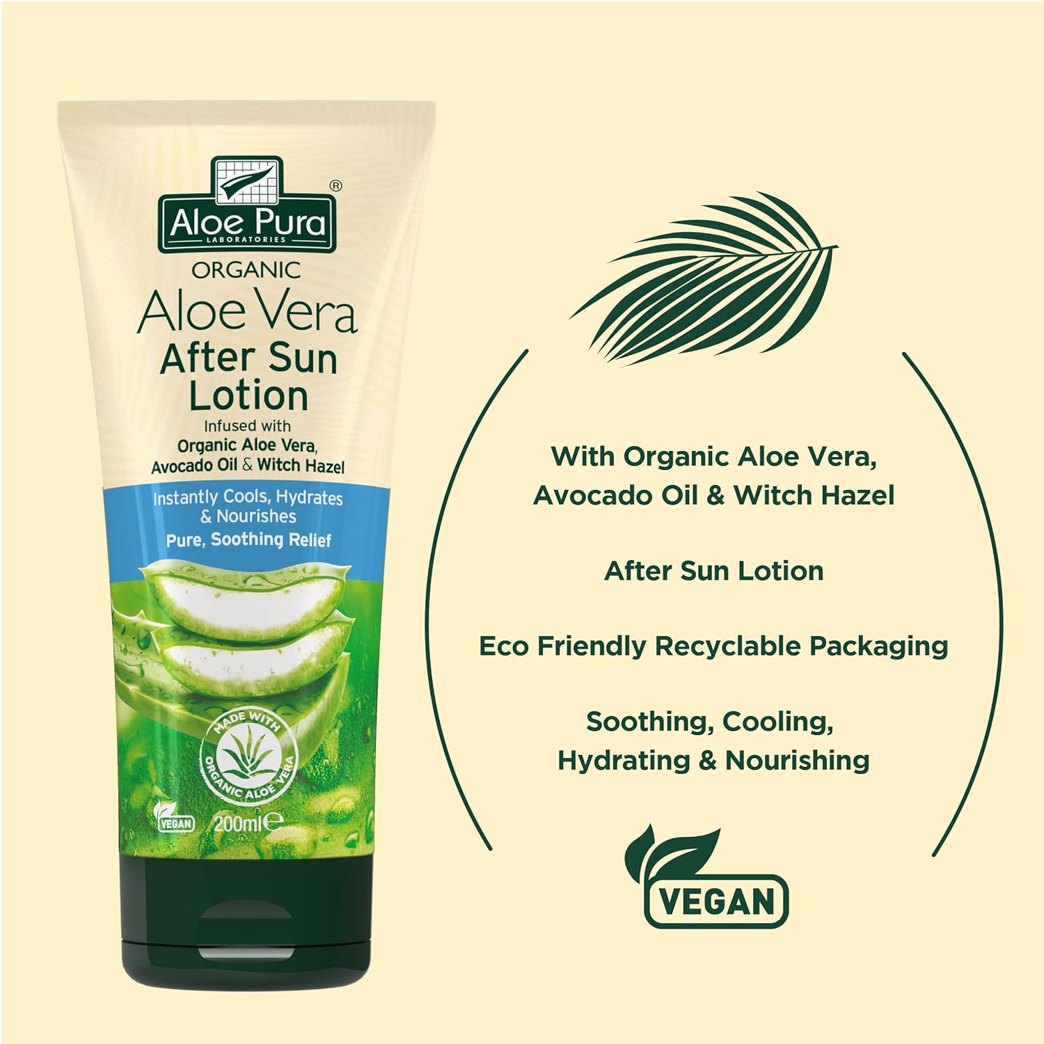 Aloe Vera After Sun Lotion 200ml - Eco Natural Products - Aloe Pura - After Sun Lotion