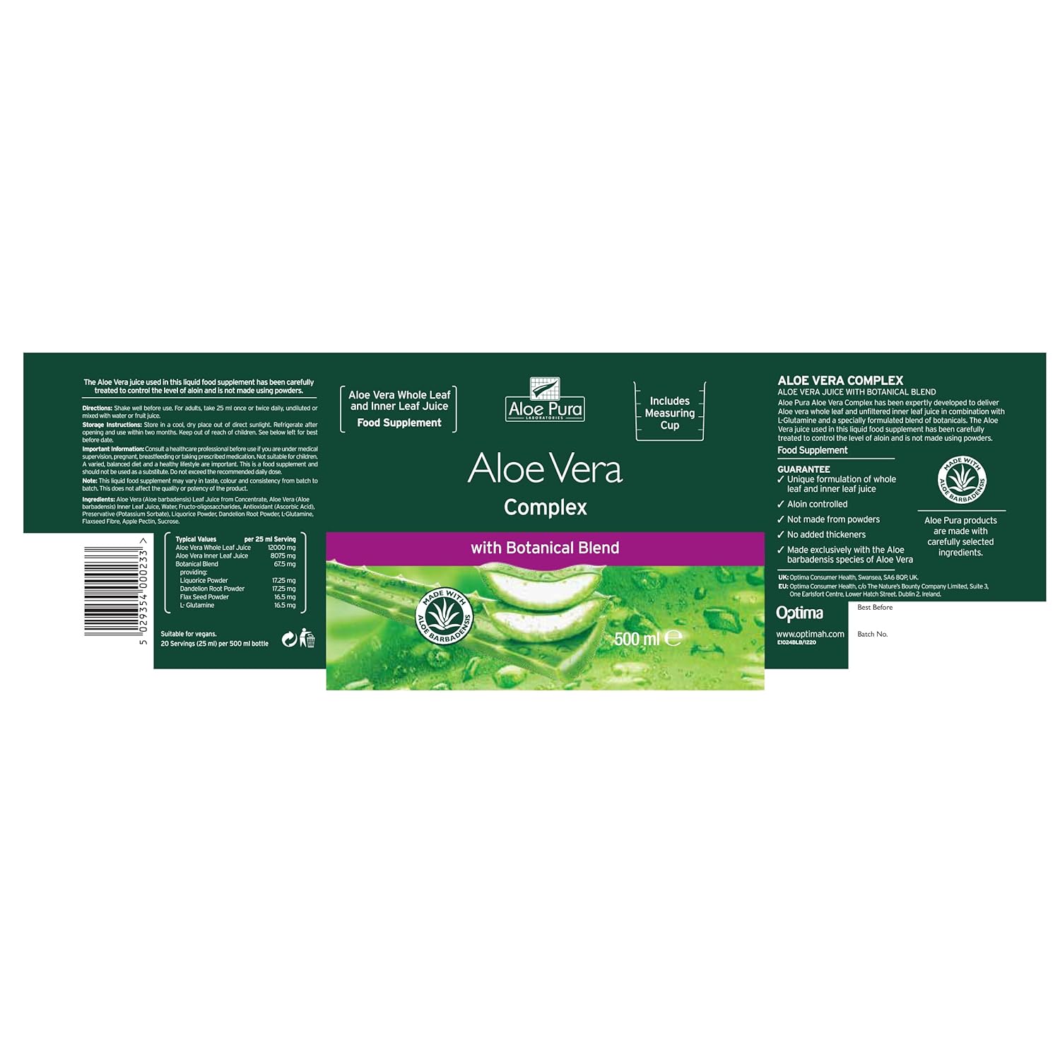 Aloe Vera Colax Juice 500ml - Aloe Pura - Juice - Eco Natural Products