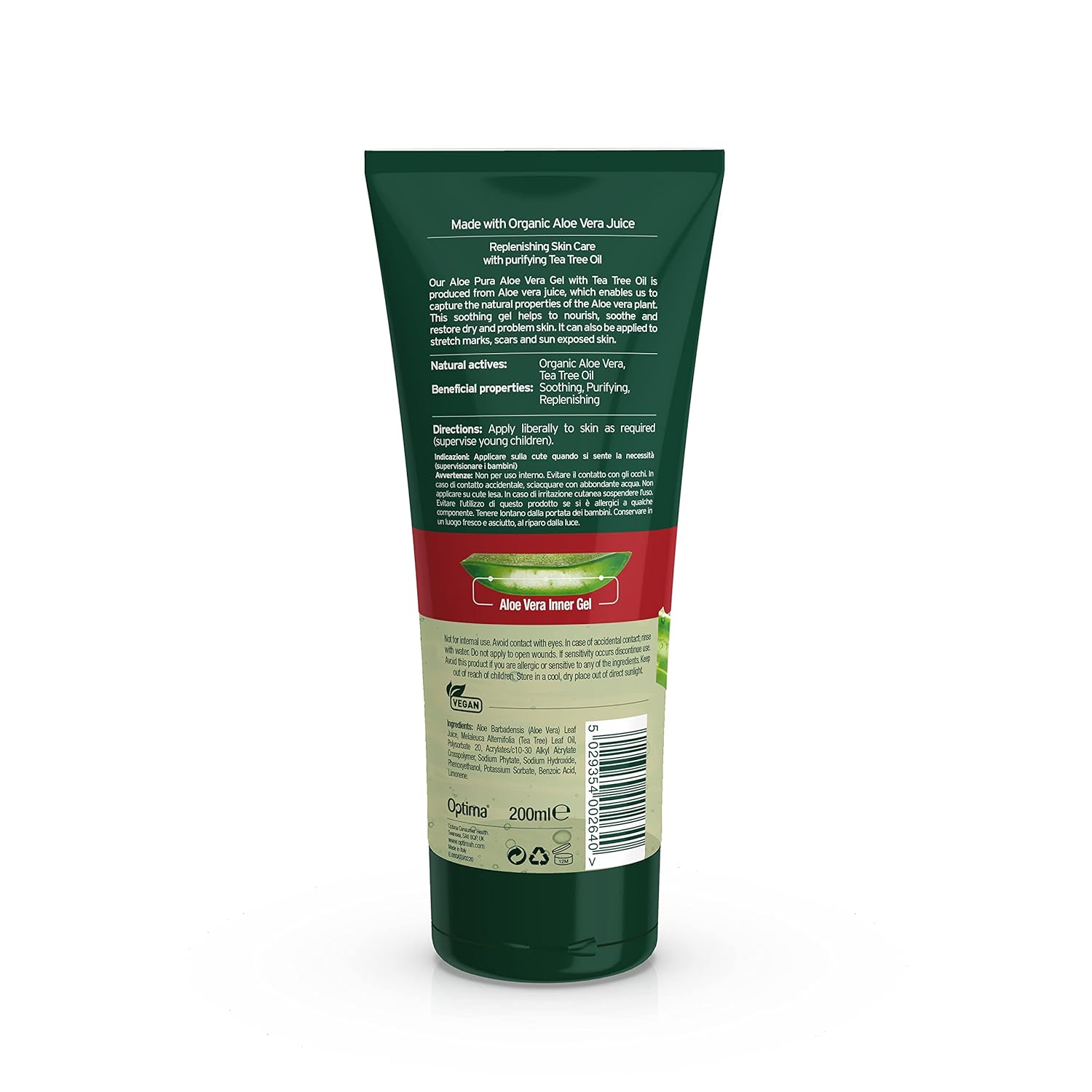 Aloe Vera Gel & Tea Tree 200ml - Aloe Pura - Gel - Eco Natural Products