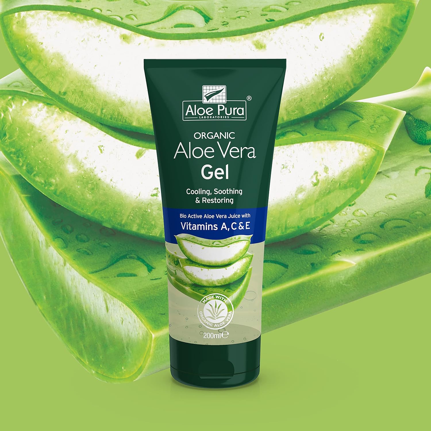 Aloe Vera Gel & Vitamin A C & E 200ml - Aloe Pura - Gel - Eco Natural Products