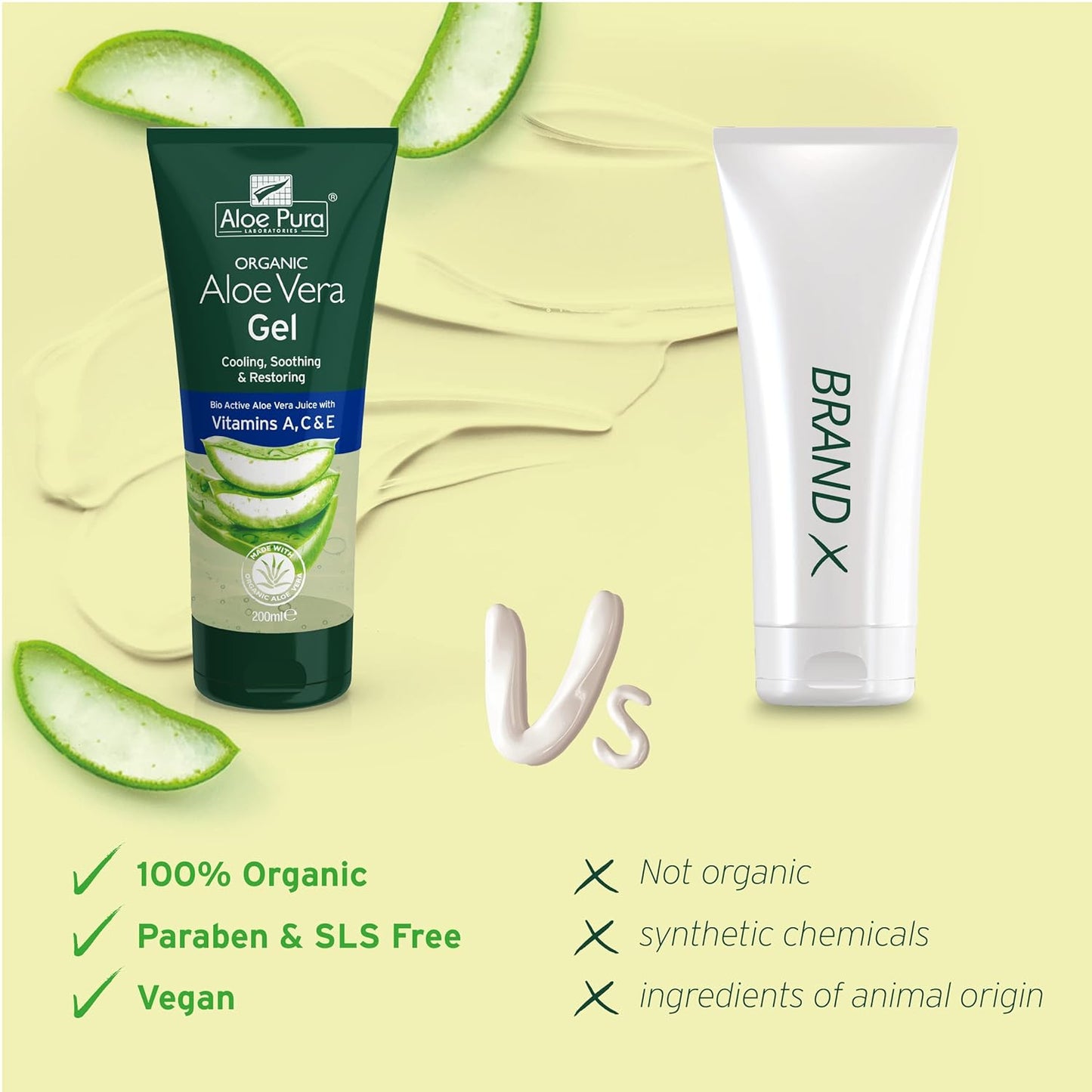 Aloe Vera Gel & Vitamin A C & E 200ml - Aloe Pura - Gel - Eco Natural Products