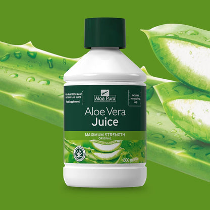 Aloe Vera Maximum Strength Juice 500ml - Aloe Pura - Liquid Food Supplement - Eco Natural Products