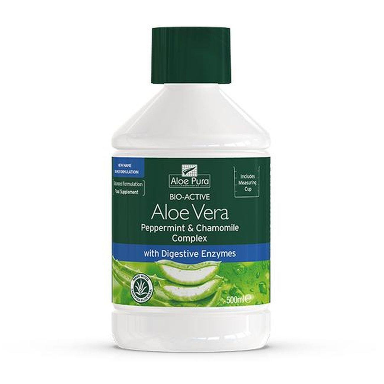 Aloe Vera Peppermint And Chamomile Complex 500ml - Aloe Pura - Liquid Food Supplement - Eco Natural Products