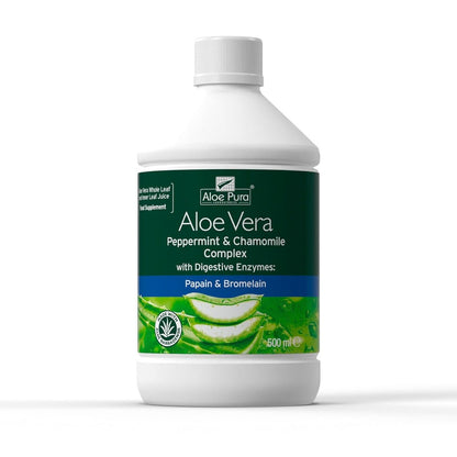 Aloe Vera Peppermint And Chamomile Complex 500ml - Aloe Pura - Liquid Food Supplement - Eco Natural Products