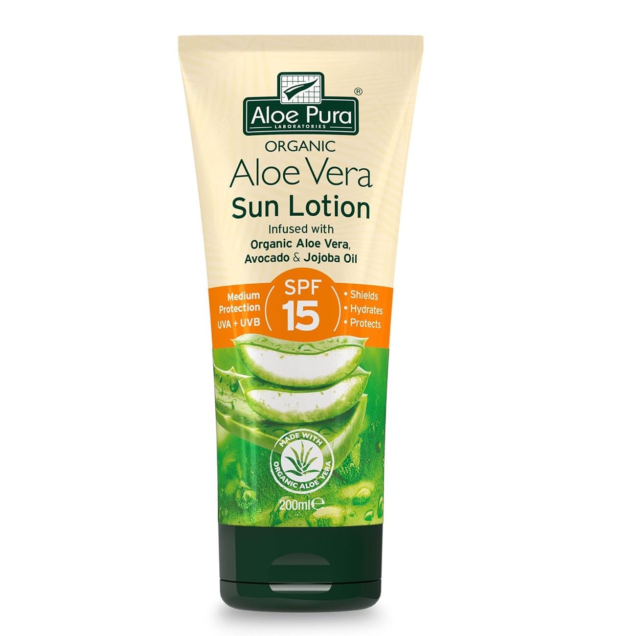 Aloe Vera Sun Lotion SPF15 200ml - Eco Natural Products - Aloe Pura - Sun Lotion