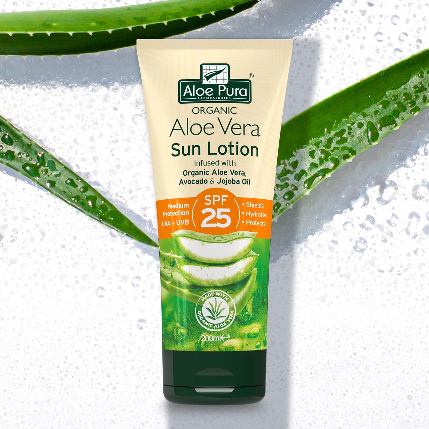 Aloe Vera Sun Lotion SPF25 200ml - Eco Natural Products - Aloe Pura - Sun Lotion