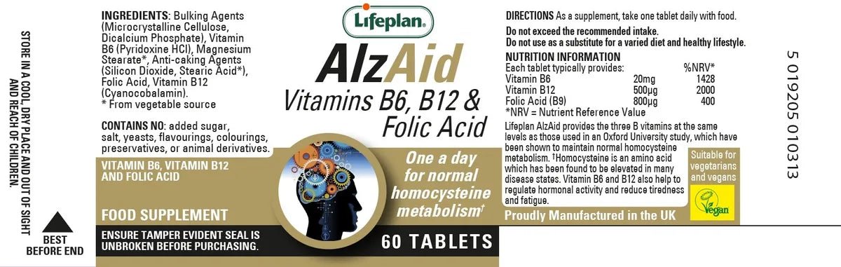 AlzAid 60 Tablets - Eco Natural Products - Lifeplan - Vitamins & Supplements