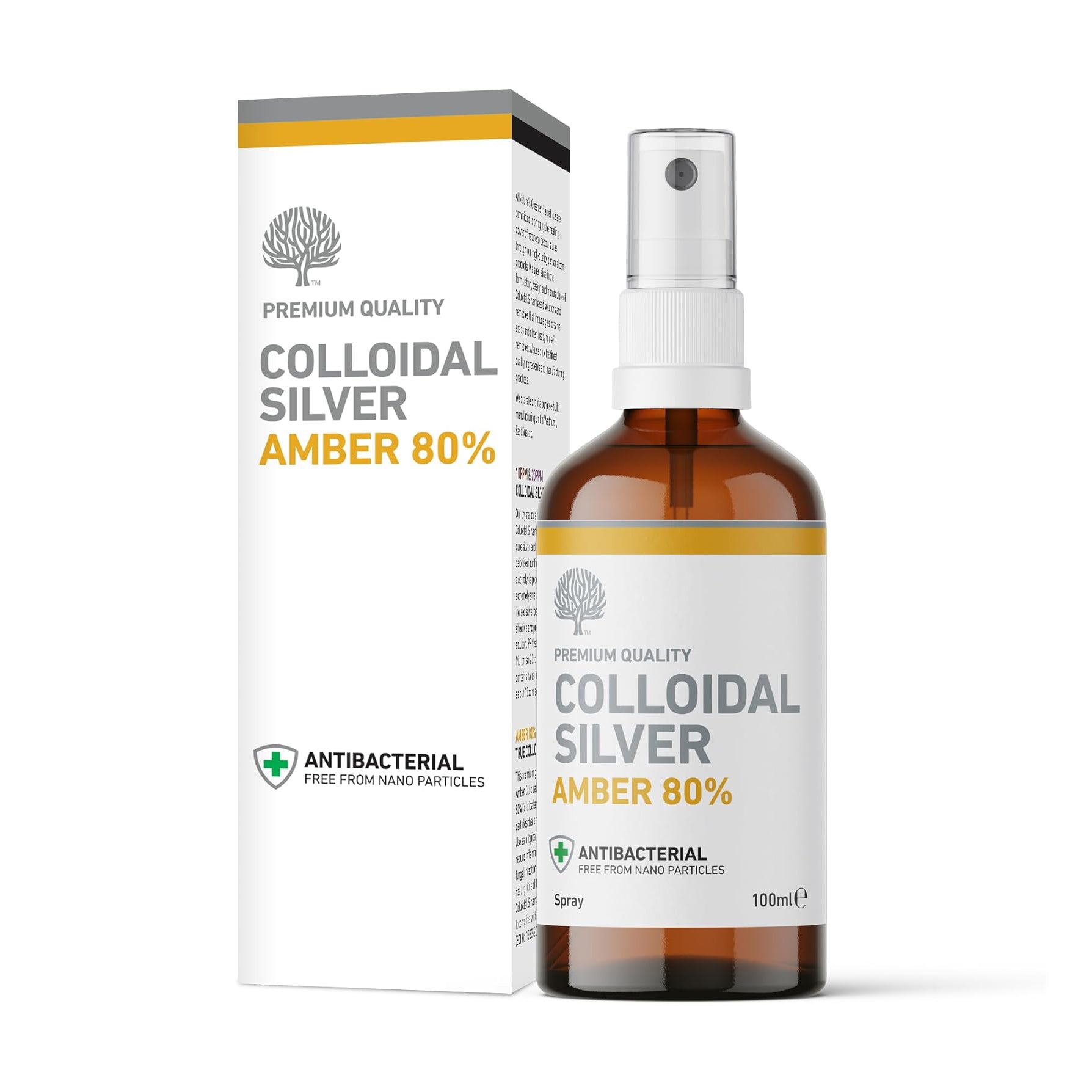 Amber 80% Colloidal Silver Solution Spray 100ml - Nature's Greatest Secret - Supplements - Eco Natural Products