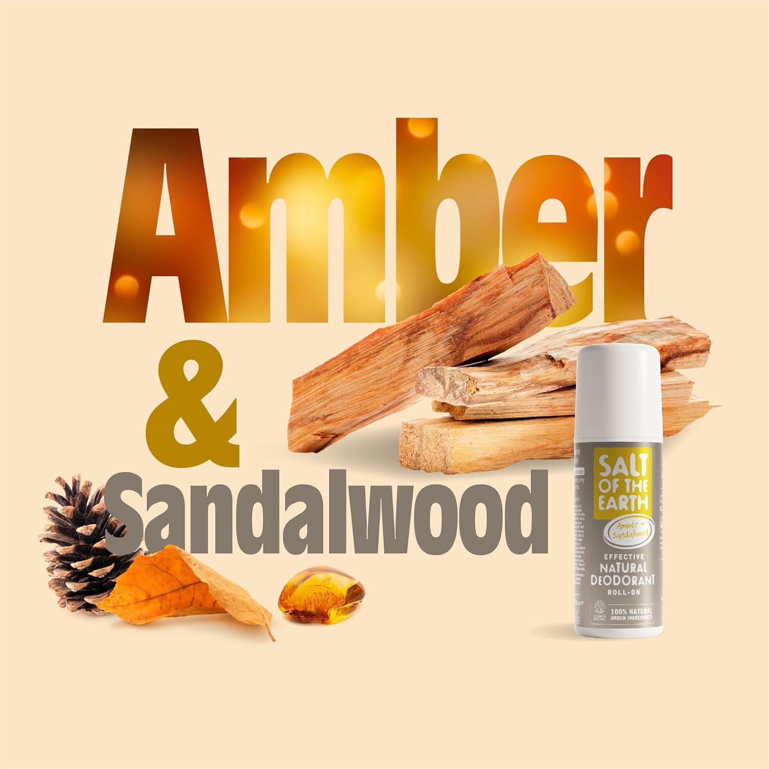 Amber and Sandalwood Roll - On Deodorant 75g - Salt Of the Earth - Deodorants - Eco Natural Products