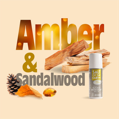 Amber and Sandalwood Roll - On Deodorant 75g - Salt Of the Earth - Deodorants - Eco Natural Products