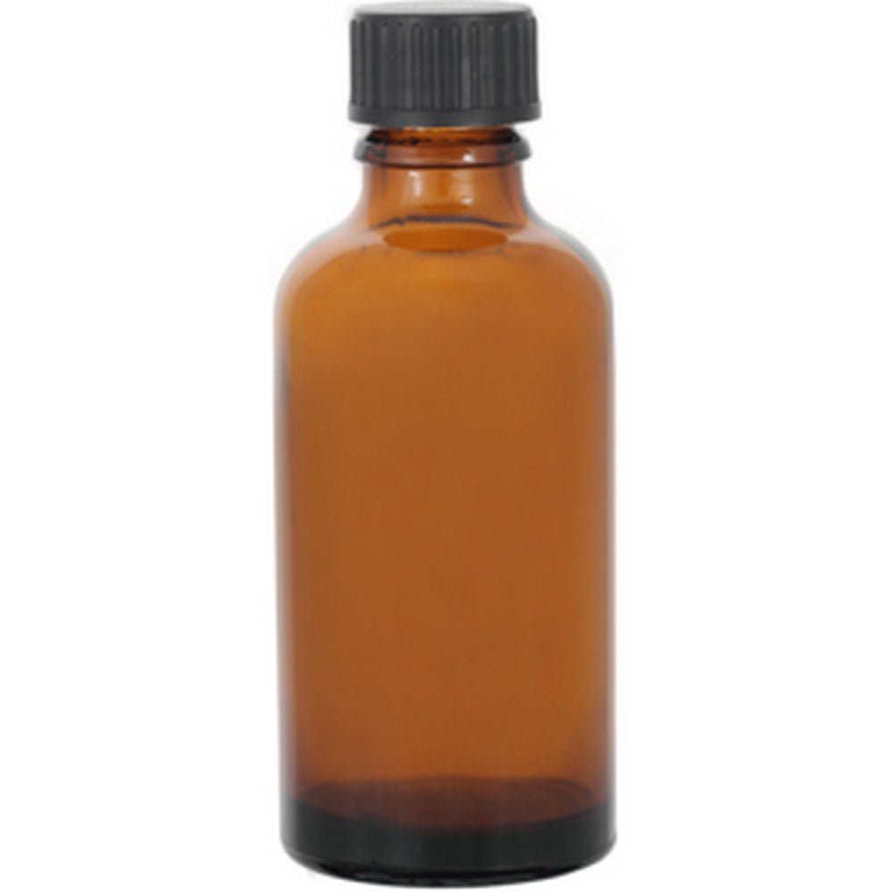 Amber Glass Bottle with Plain Cap 50ml 1pc - Absolute Aromas - Empty Jar - Eco Natural Products