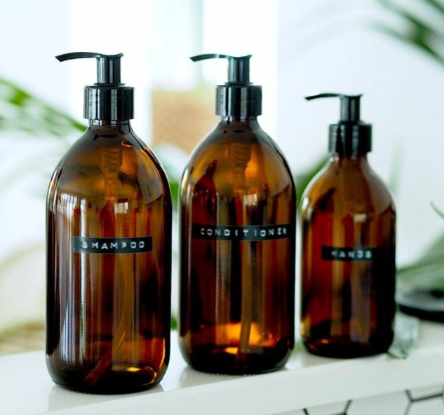 Amber Glass Pump Bottle 250ml - Acala - Storage & Organization - Eco Natural Products