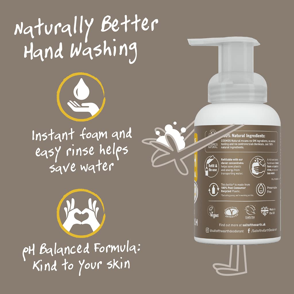 Amber & Sandalwood Foaming Hand Wash Refill 500ml - Eco Natural Products - Salt Of the Earth - Hand wash