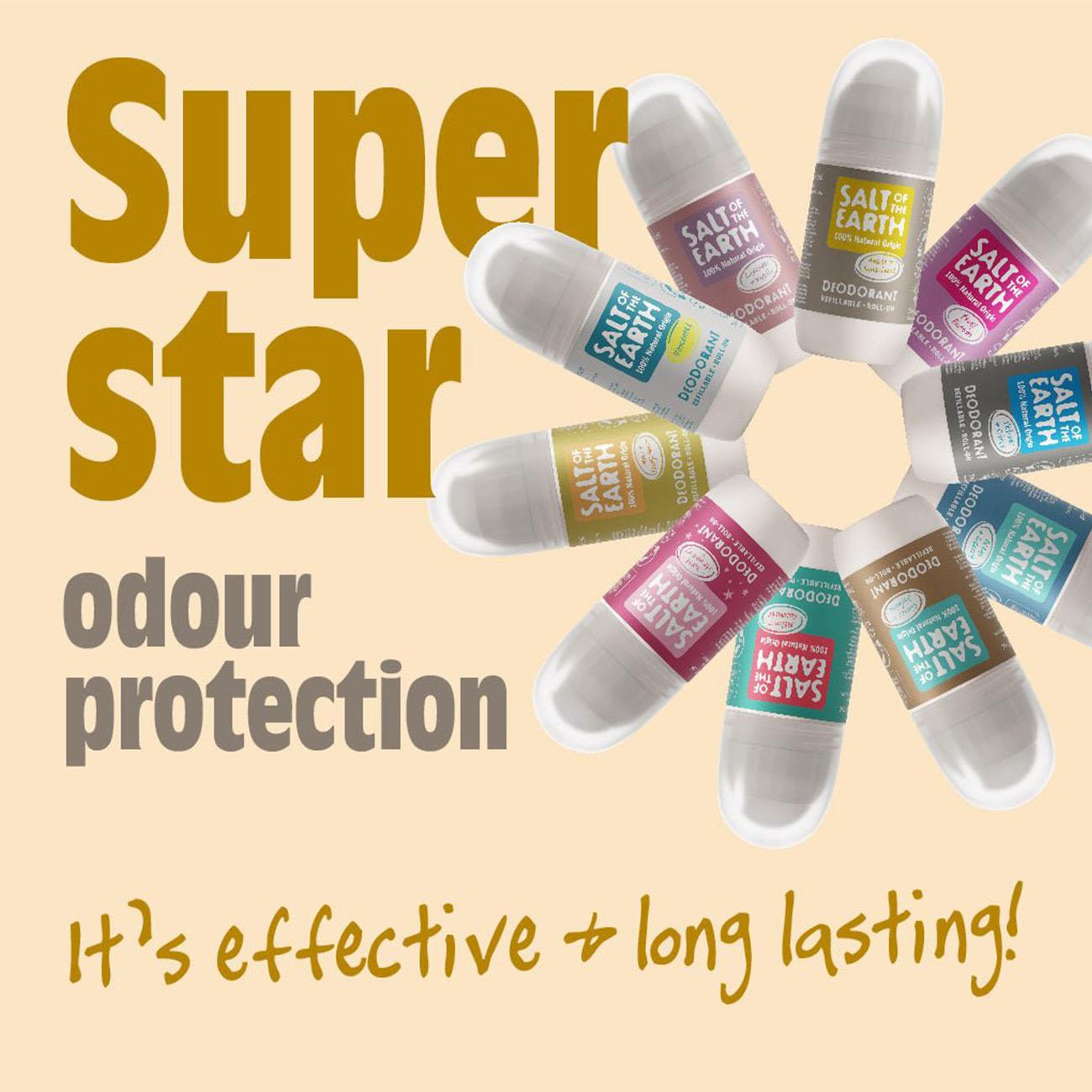 Amber Sandalwood Refillable Roll - On Deodorant 75ml - Salt Of the Earth - Deodorant - Eco Natural Products