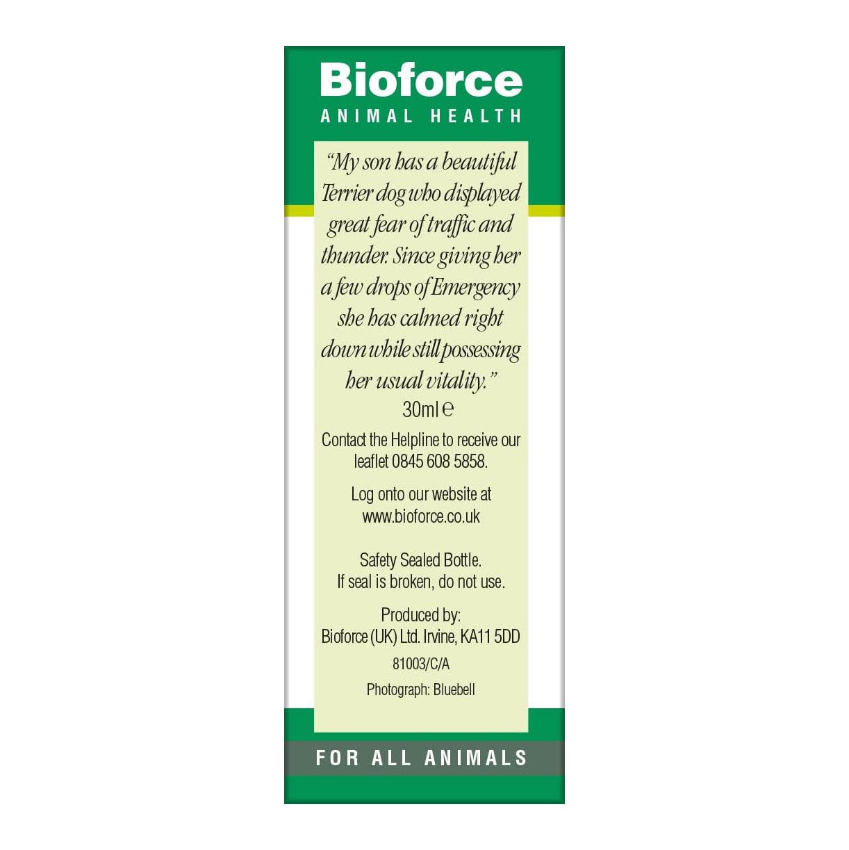 Animal Essence Emergency 30ml - Eco Natural Products - BioForce - Animal Essence