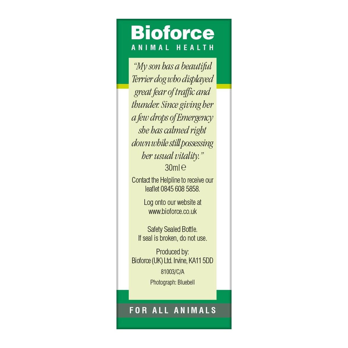 Animal Essence Emergency 30ml - BioForce - Animal Essence - Eco Natural Products