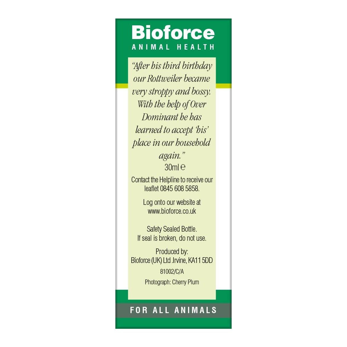 Animal Essence Over Dominant 30ml - Eco Natural Products - BioForce - Animal Essence