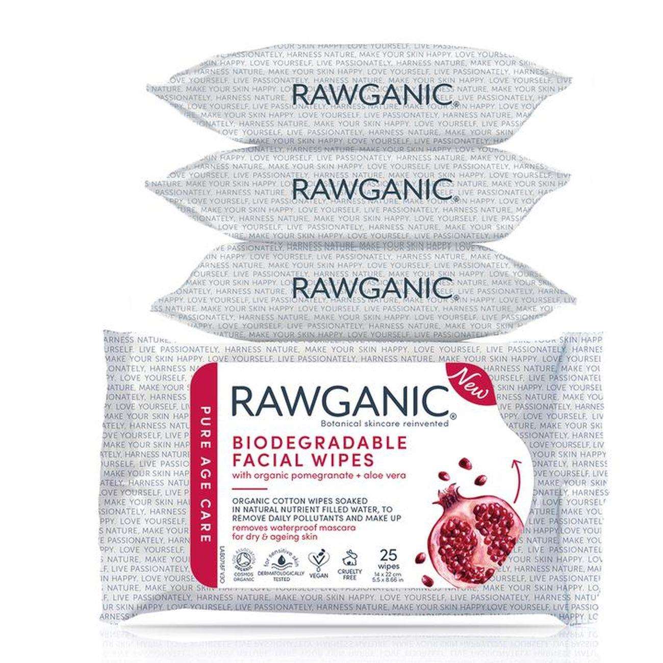 Anti - Ageing Organic Facial Wipes - Eco Natural Products - Rawganic - Face Wipes