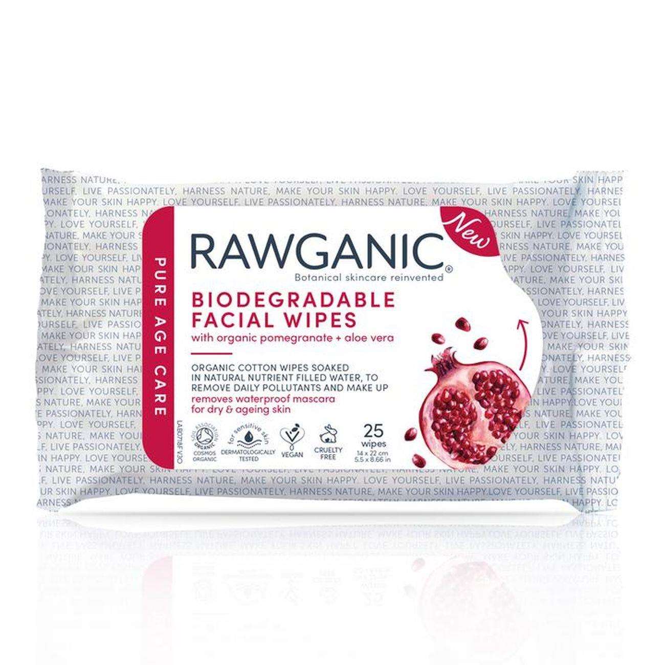 Anti - Ageing Organic Facial Wipes - Eco Natural Products - Rawganic - Face Wipes