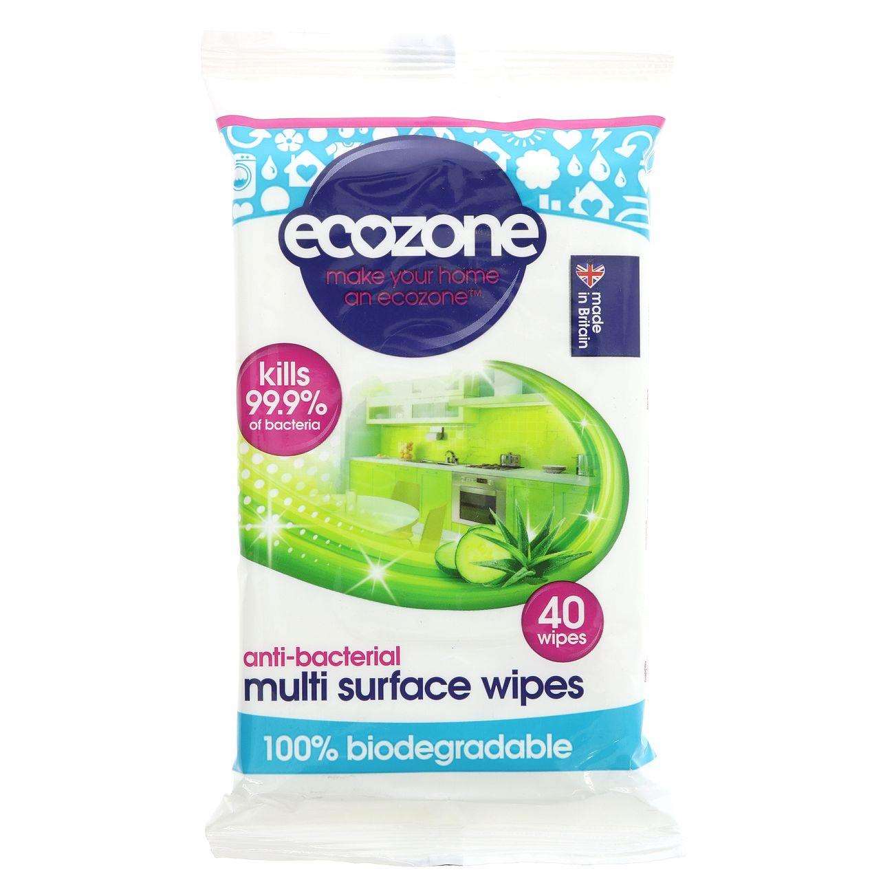 Anti Bac Multi Surface 40 Wipes - Eco Natural Products - Ecozone - 