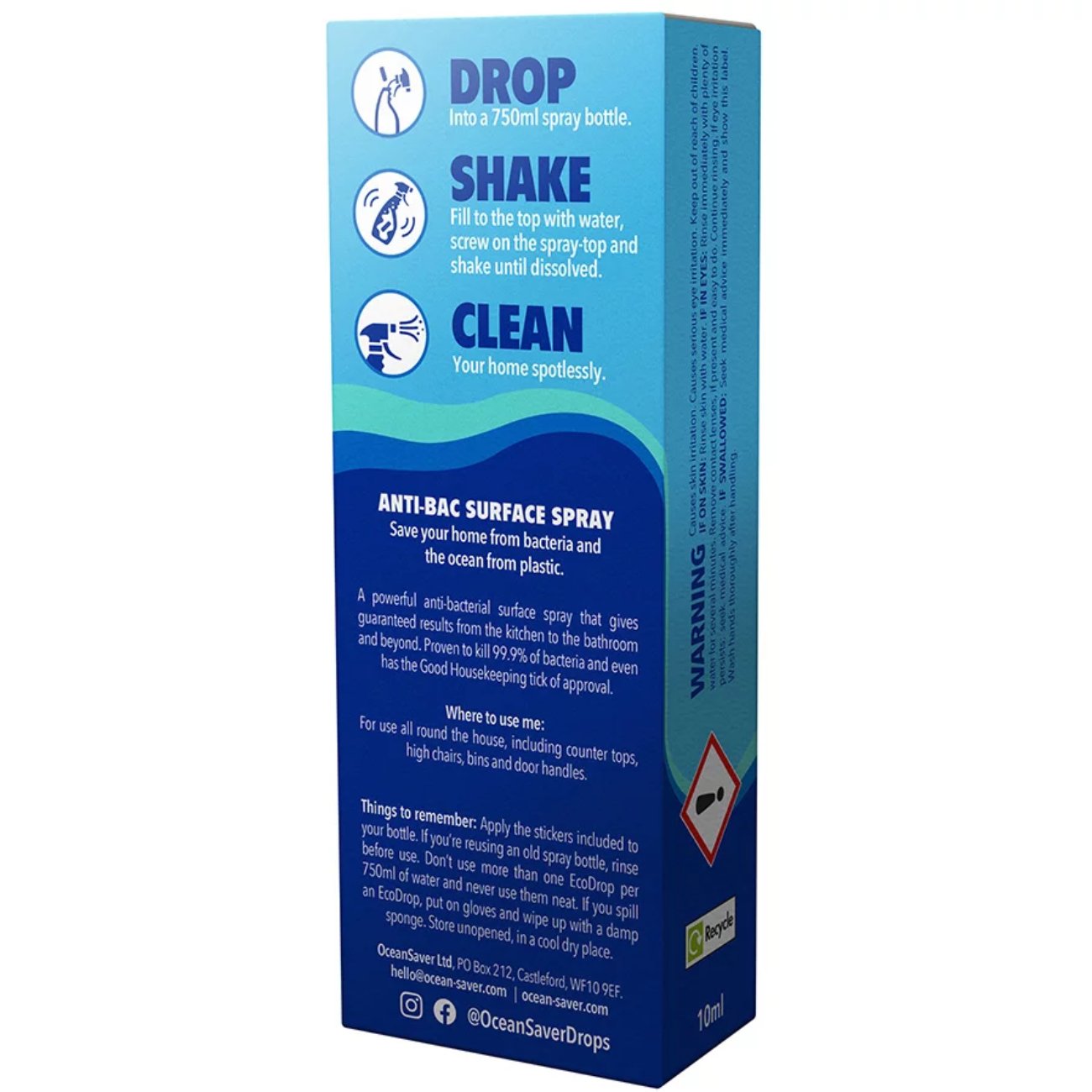 Anti - Bac Refill Drop 750ml - Eco Natural Products - OceanSaver - Household Cleaner