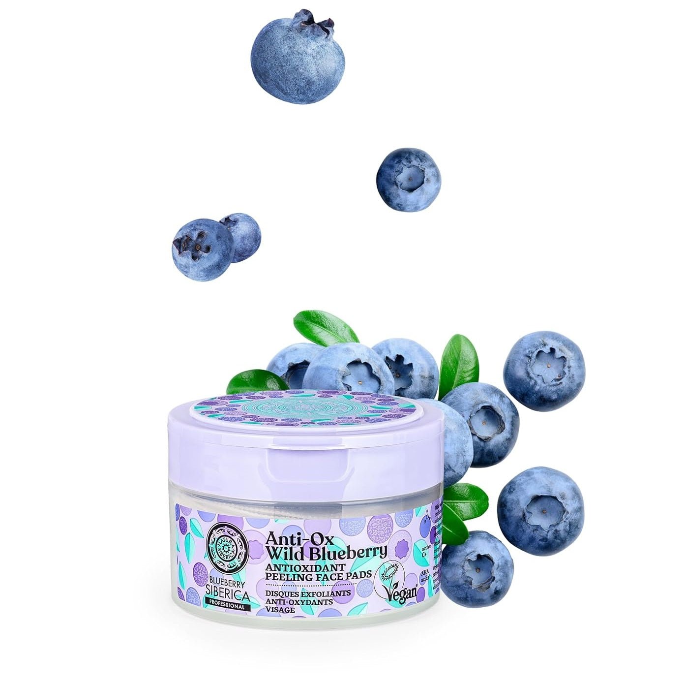 Anti - OX Wild Blueberry Peeling Face Pads 20 pcs - Natura Siberica - Face pads - Eco Natural Products