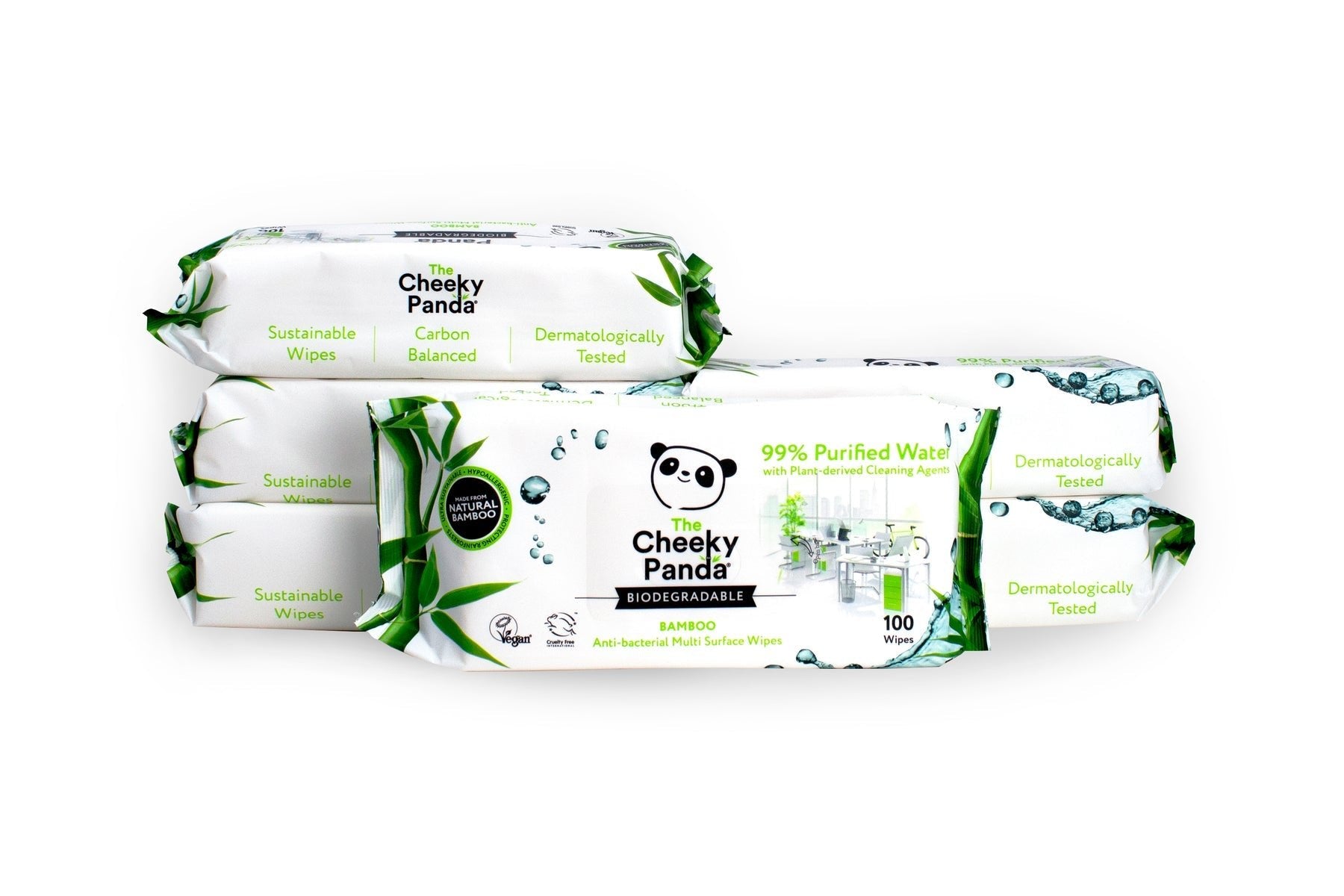 Antibacterial Multi Surface Wipes 100wipes - Eco Natural Products - Cheeky Panda - Hand Sanitizers & Wipes