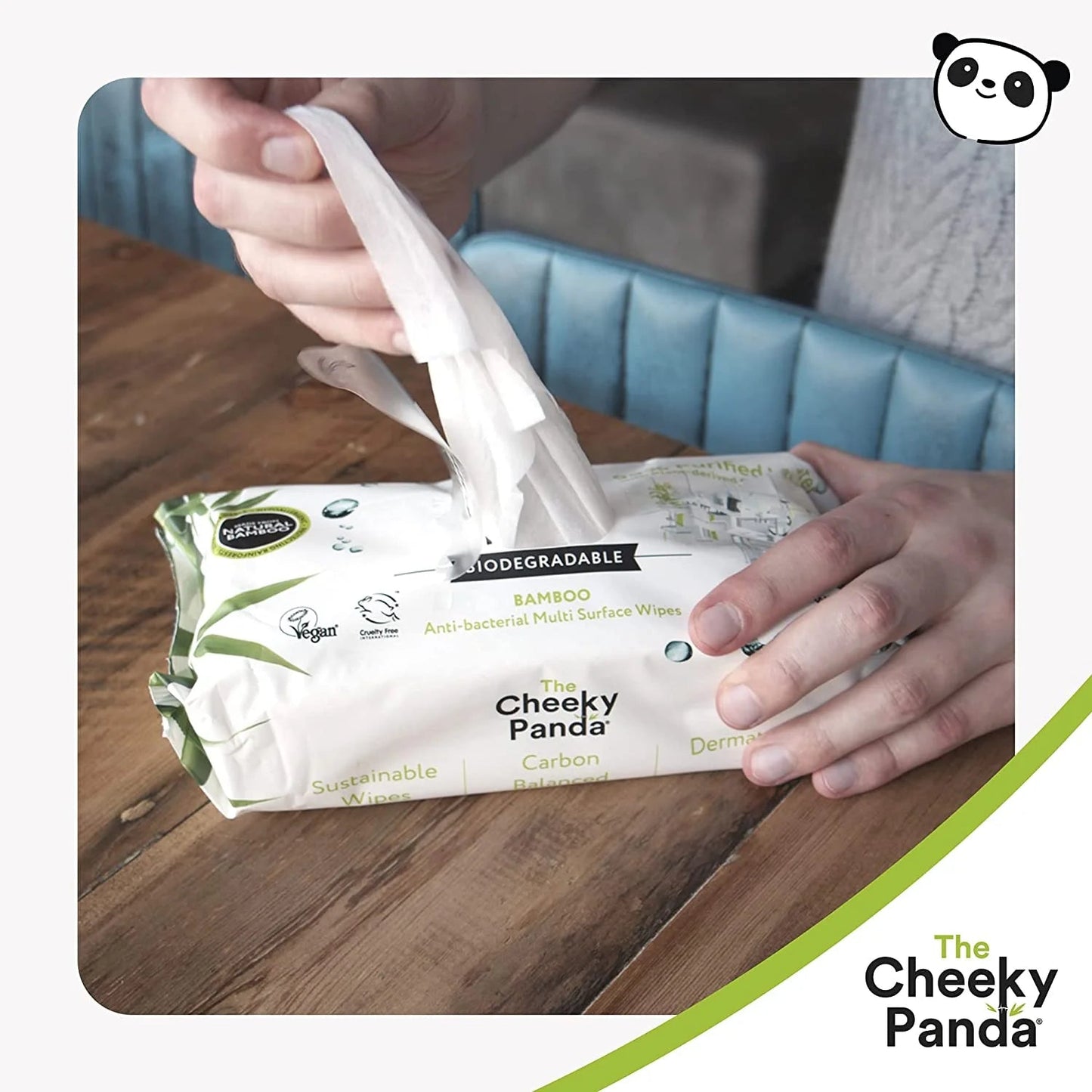 Antibacterial Multi Surface Wipes 100wipes - Cheeky Panda - Hand Sanitizers & Wipes - Eco Natural Products