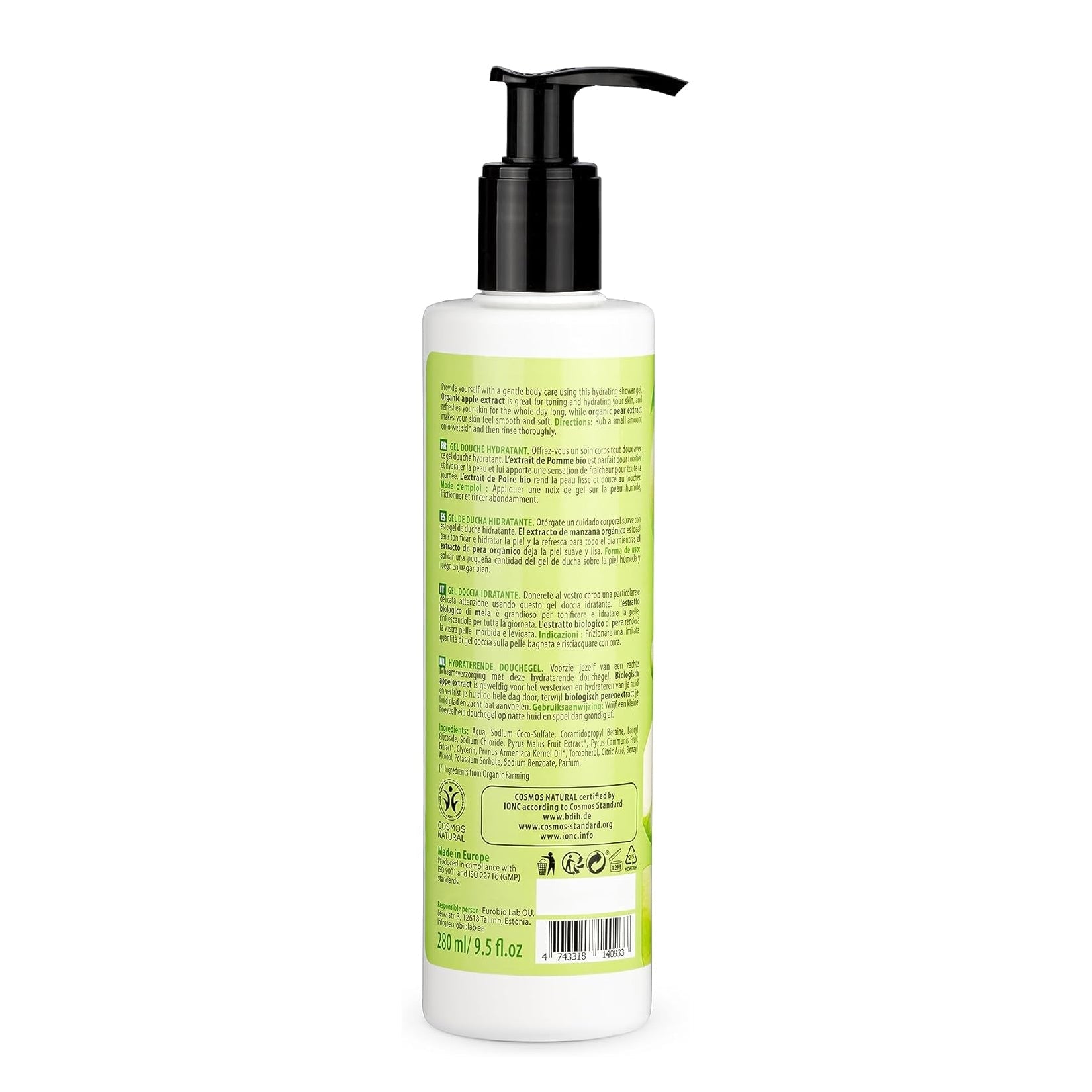 Apple and Pear Hydrating Shower Gel 280ml - Eco Natural Products - Organic Shop - Shower Gel