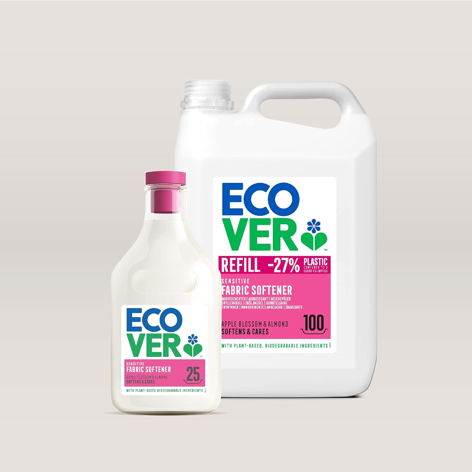 Apple Blossom & Almond Fabric Softener 25 Washes 750ml - Eco Natural Products - Ecover - Fabric Softener