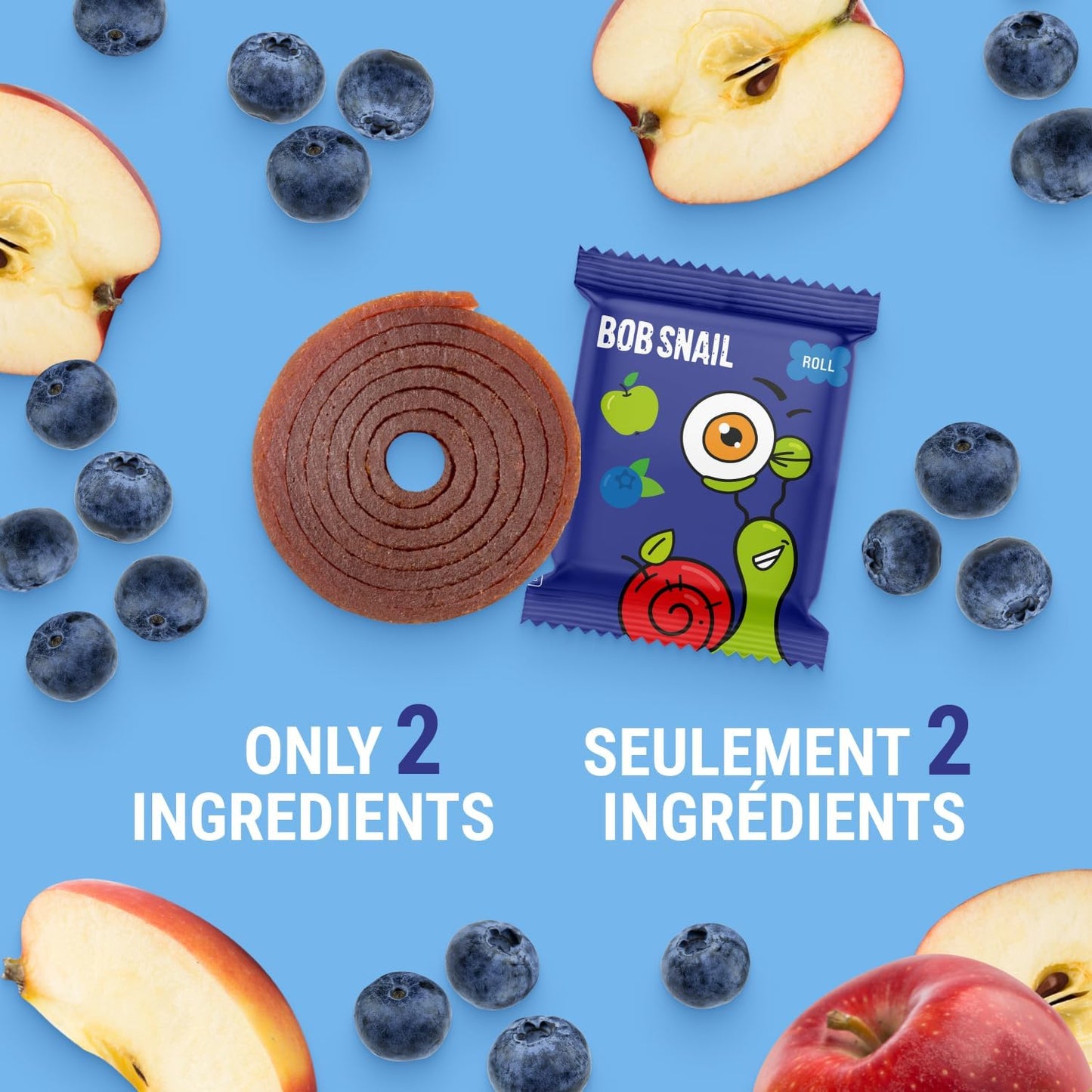 Apple - Blueberry Fruit Rolls 100g - Bob Snail - Fruit Snacks - Eco Natural Products