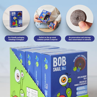 Apple - Blueberry Fruit Rolls 100g - Bob Snail - Fruit Snacks - Eco Natural Products