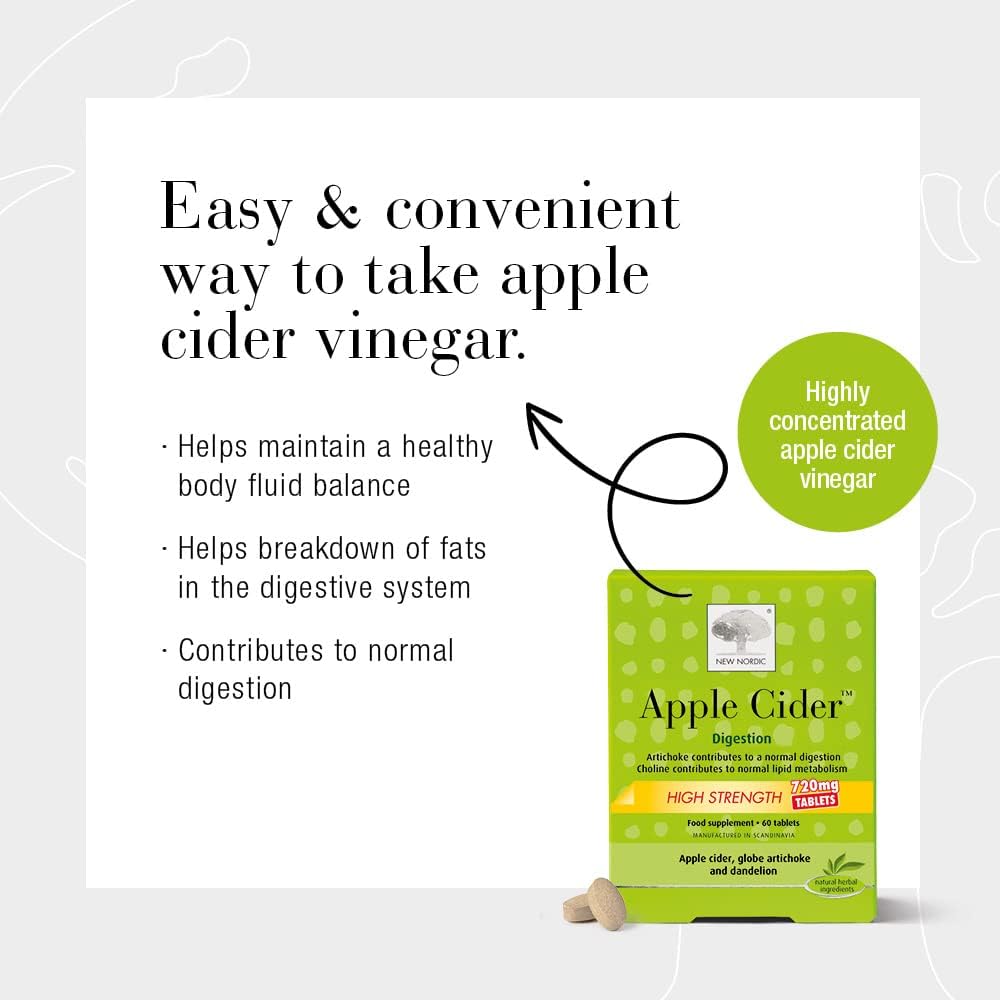Apple Cider High Strength 60 Tablets - New Nordic - Food Supplement - Eco Natural Products