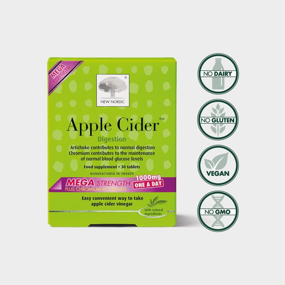 Apple Cider Mega Strength 30 Tablets - Eco Natural Products - New Nordic - Food supplements