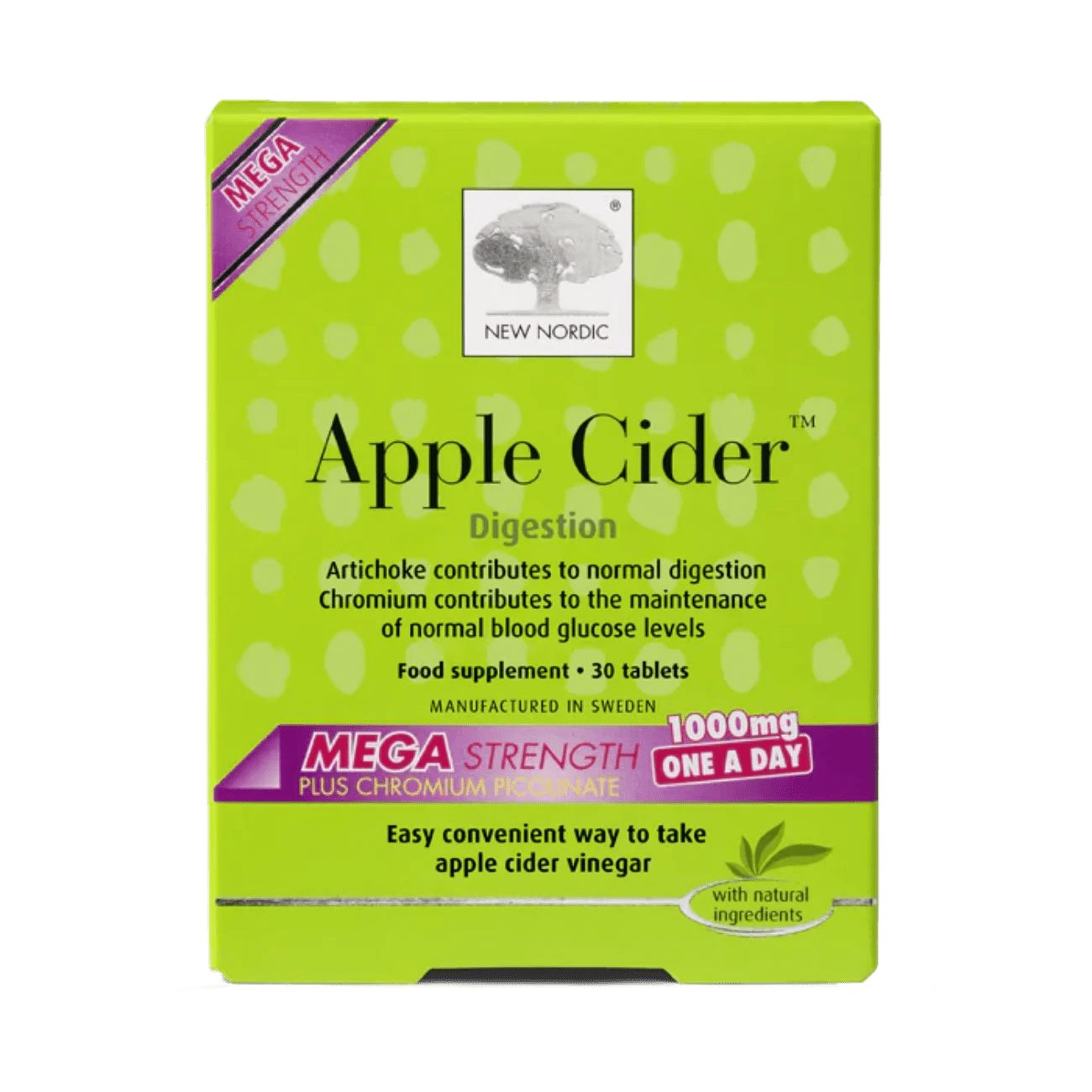 Apple Cider Mega Strength 30 Tablets - Eco Natural Products - New Nordic - Food supplements