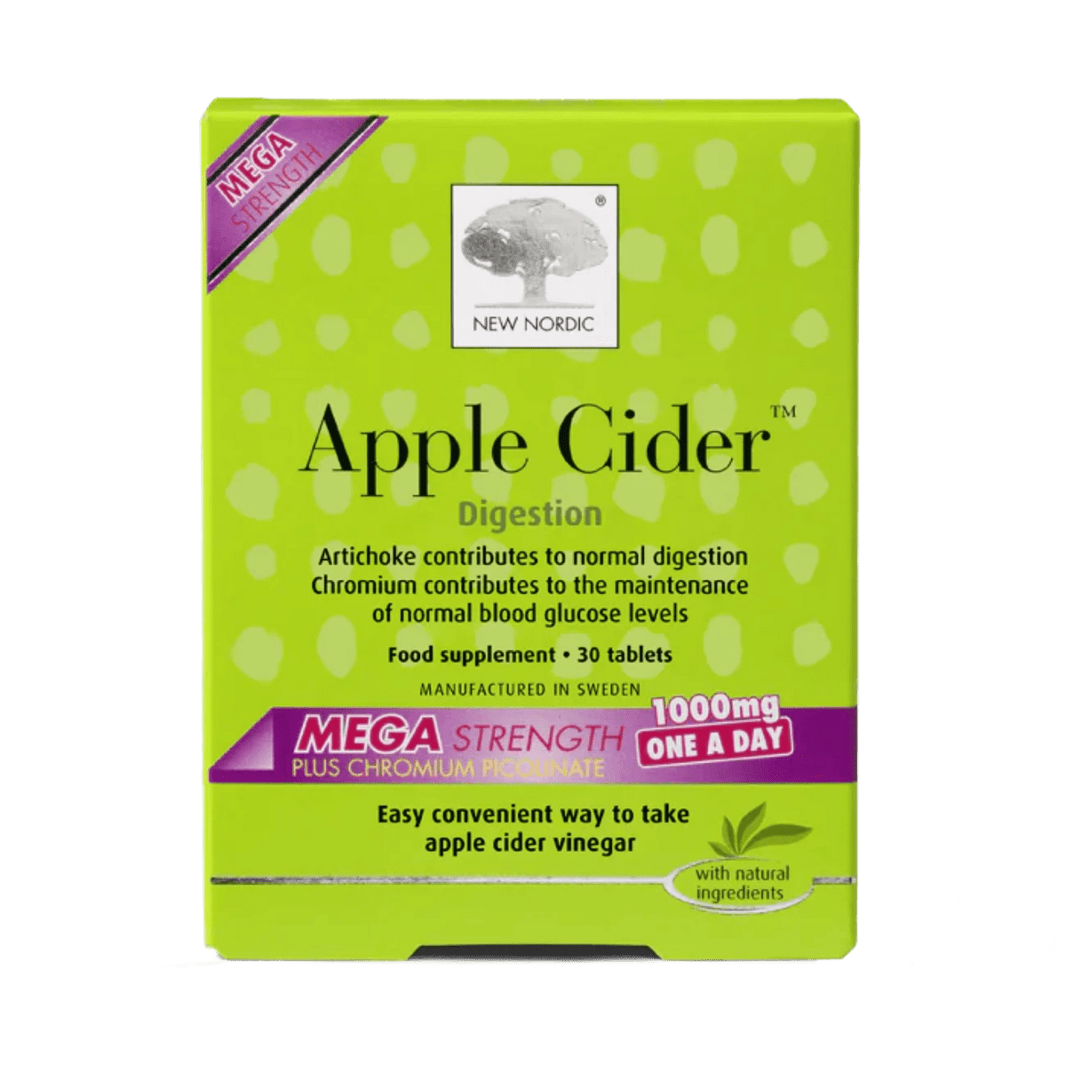 Apple Cider Mega Strength 30 Tablets - New Nordic - Food supplements - Eco Natural Products