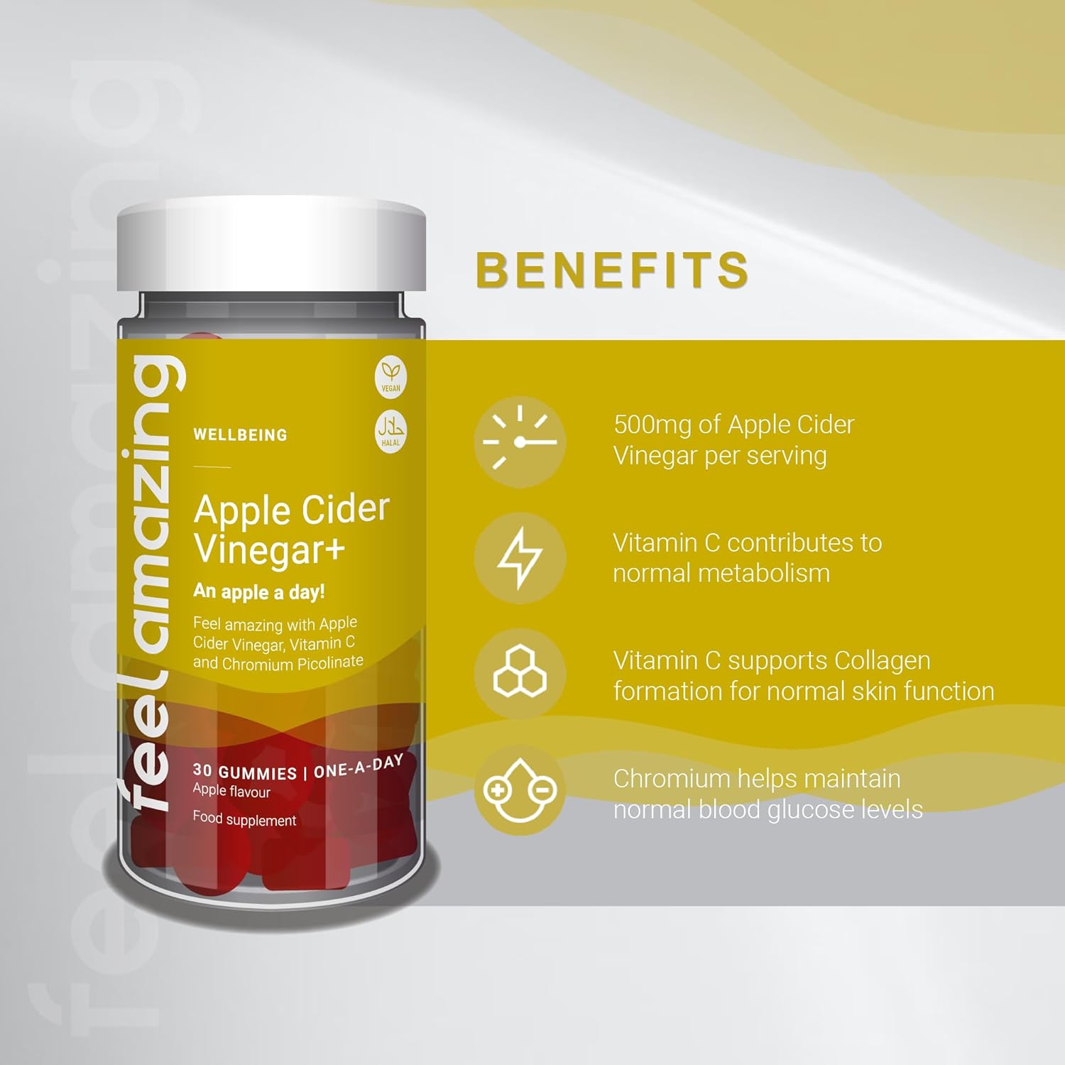 Apple Cider Vinegar+ 30 Gummies - Eco Natural Products - Feel Amazing - Food Supplement