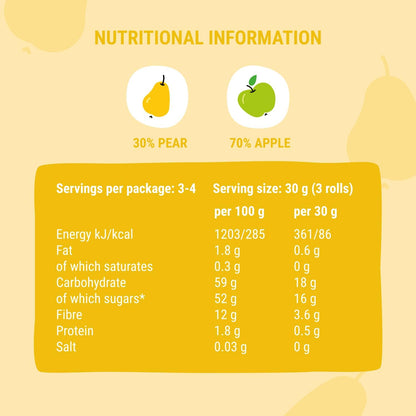Apple - Pear Fruit Rolls 100g - Bob Snail - Fruit Snacks - Eco Natural Products