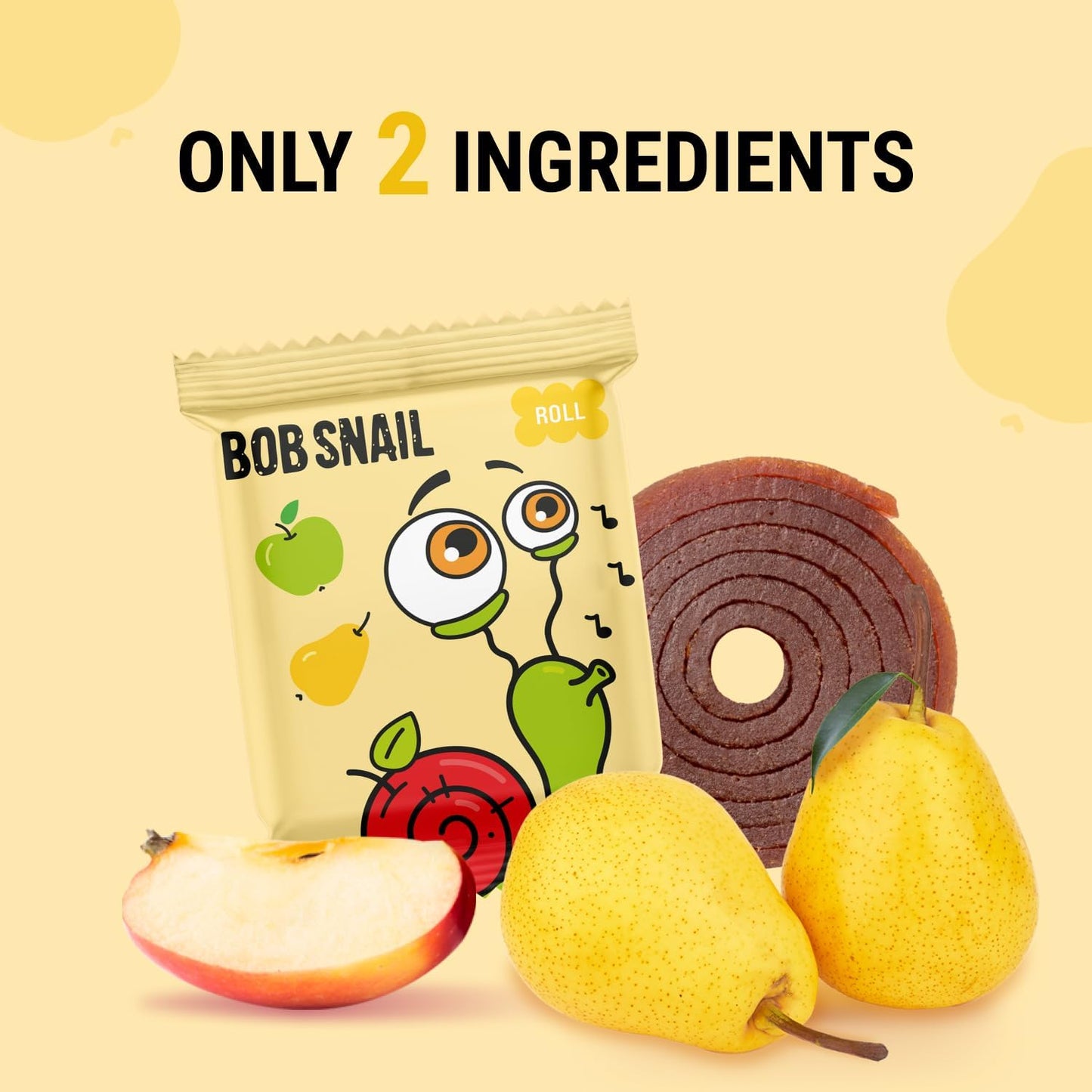 Apple - Pear Fruit Rolls 100g - Bob Snail - Fruit Snacks - Eco Natural Products