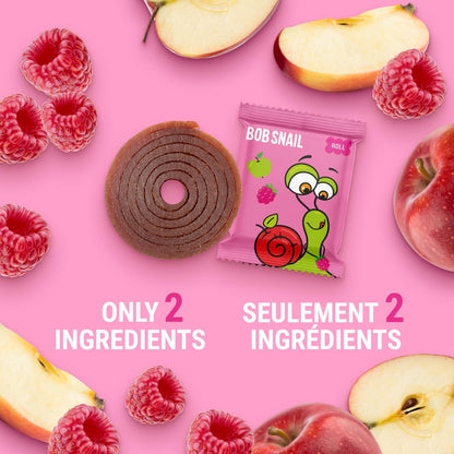 Apple - Raspberry Fruit Rolls 30g - Bob Snail - Fruit Snacks - Eco Natural Products