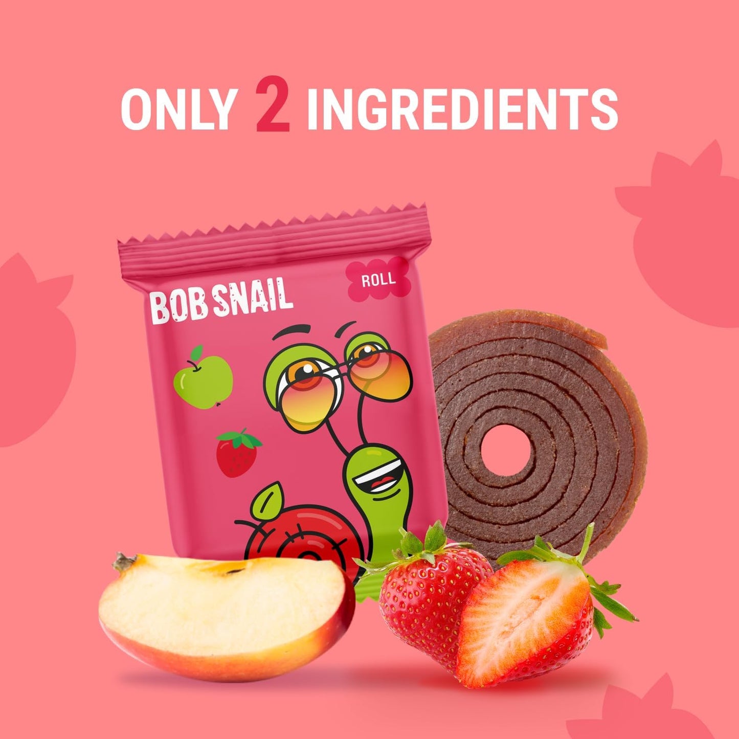Apple - Strawberry Fruit Rolls 100g - Bob Snail - Fruit Snacks - Eco Natural Products